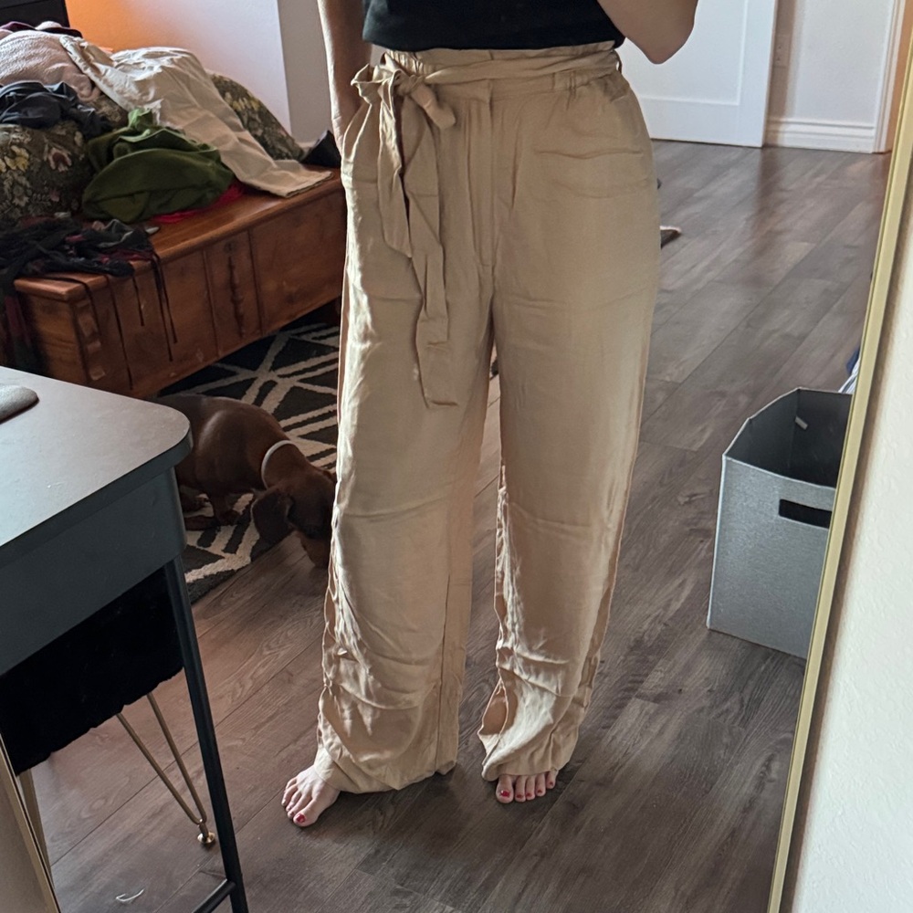 Forever 21 Beige Wide-Leg Pants